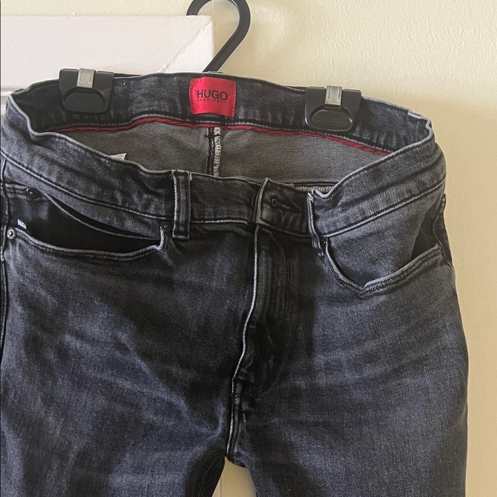 HUGO Men's Dark Gray Skinny Jeans